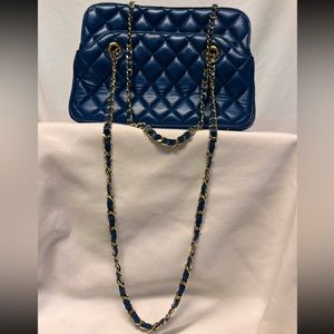 Royal blue Ashneil handbag w/ gold hardware